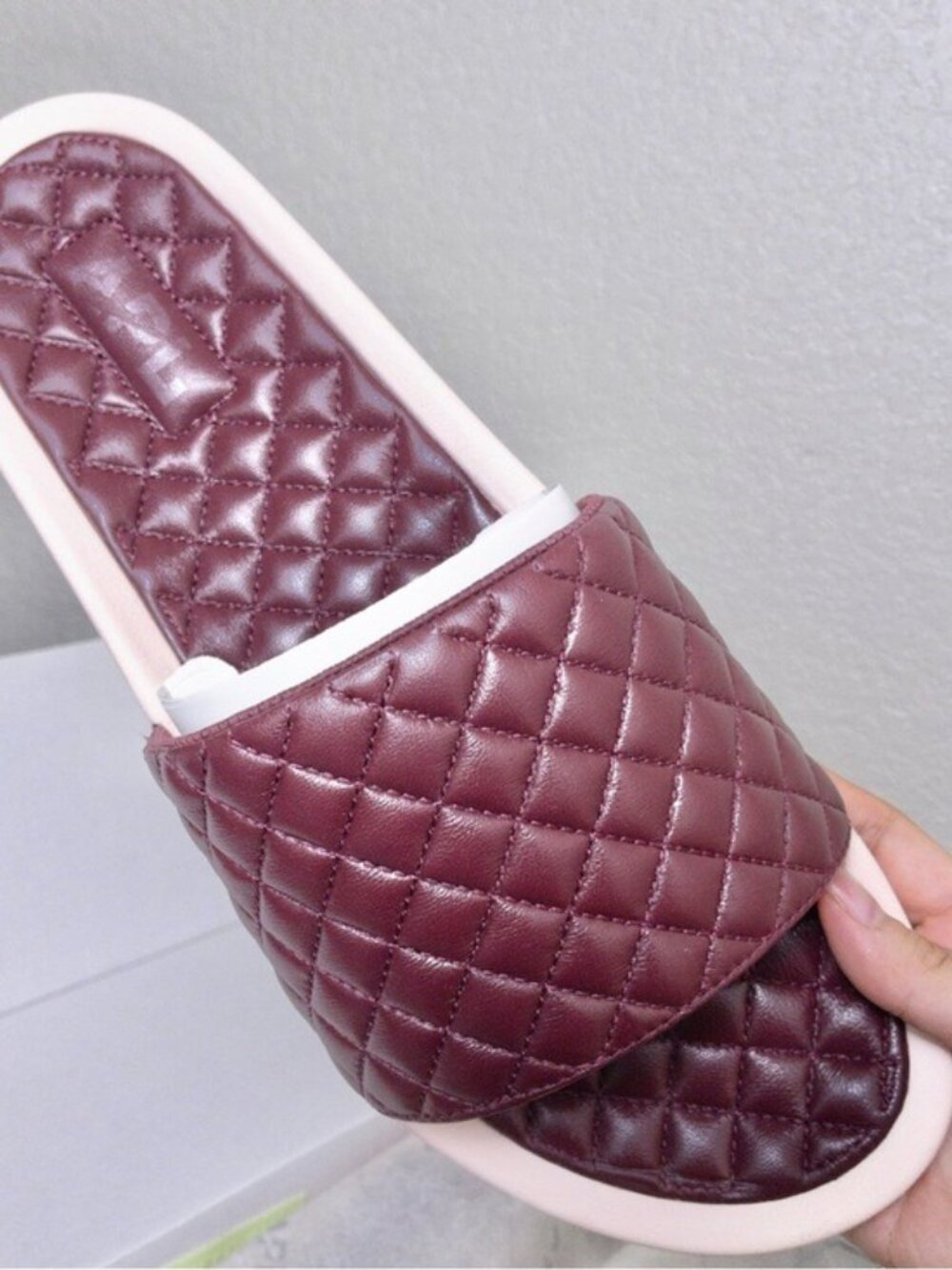 NWT APL Lusso Slide Quilted Leather Mens 12 Burgundy Athletic Sandal Comfort - Picture 5 of 6
